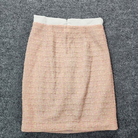Walter Baker Priscilla Pencil Skirt Pink White Catalina Tweed Gold Chain Size 6 - Picture 7 of 13